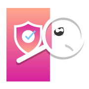 MFA Blog Header Illustration of a mobile phone with a badge featuring a checkmark on the screen indicating fraud protection; a figure with a blacked out face dressed all in white with a white beanie and sunglasses to indicate a bad actor stands to the right and front of the phone