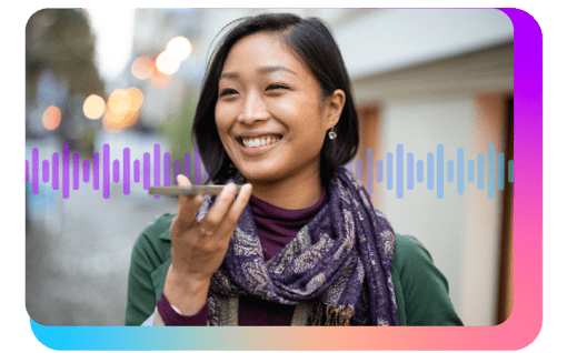 Vonage Fusion Image of woman outdoors wearing a scarf and speaking on her mobile phone