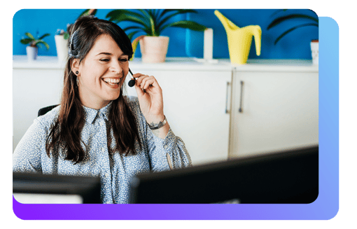 Small Business Agent Small Business woman on headset