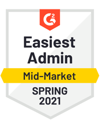 G2 Easiest Admin Mid-Market Spring 2021 Award
