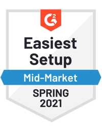 G2 Easiest Setup Mid-Market Spring 2021 Award