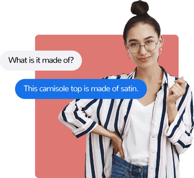 Fashion convo Customer asking for fabric details over text