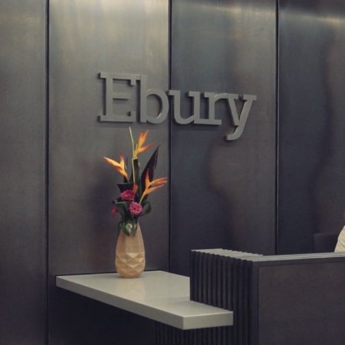 Ebury logo on the wall